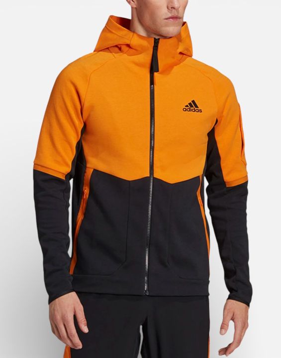 'ADIDAS Designed For Gameday Full-Zip Hoodie Orange/Black