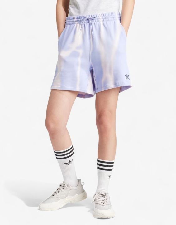 'ADIDAS Dye Allover Print Sweat Shorts Violet