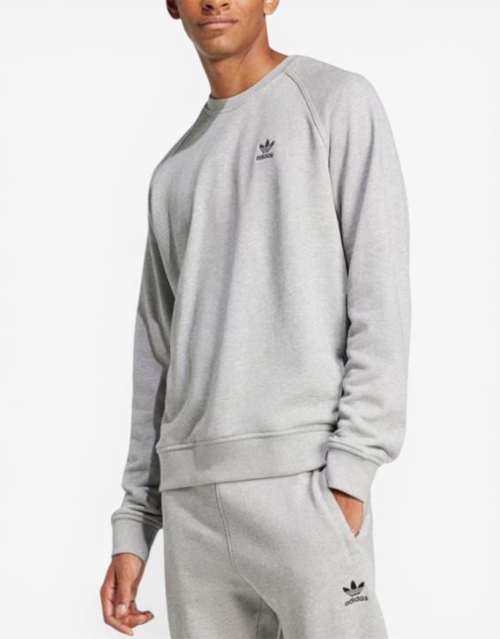 'ADIDAS Essentials Trefoil French Terry Crew Sweatshirt Grey