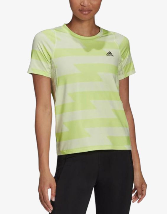 'ADIDAS Fast Allover Print Tee Green/White