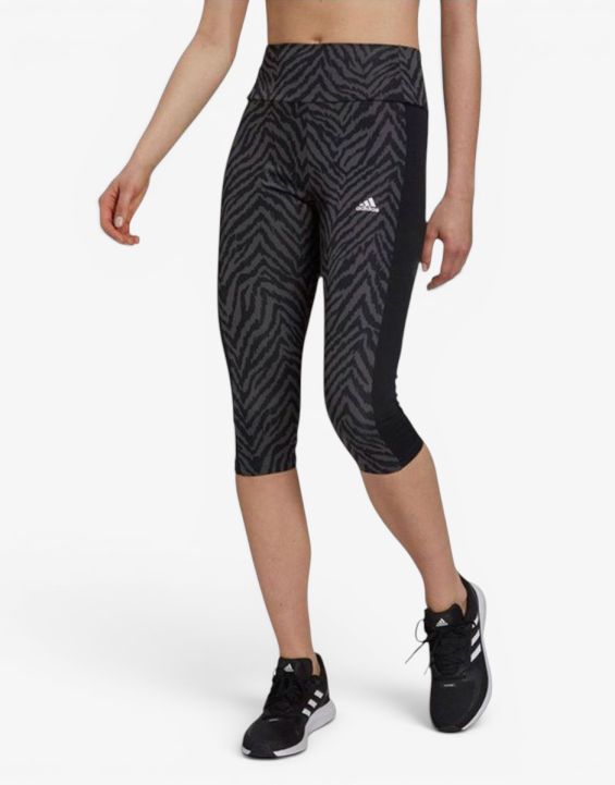 'ADIDAS High Rise Sport Zebra Capri Leggings Black