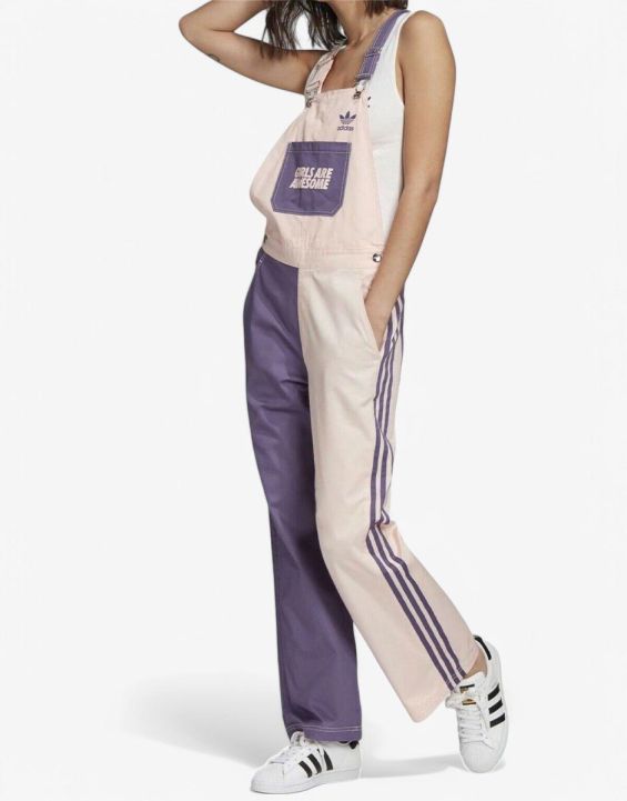 'ADIDAS Originals Colorblock Gurls Are Awesome Dungarees Pink/Purple