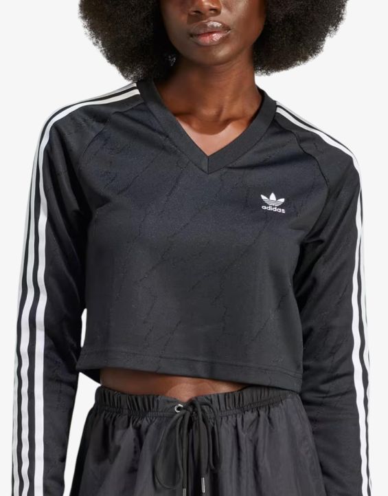 'ADIDAS Originals Long Sleeve Cropped Top Black 'ADIDAS Originals Long Sleeve Cropped Top Black