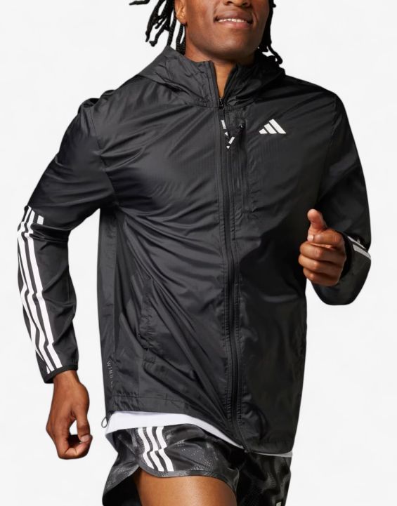 'ADIDAS Own The Run 3-Stripes Jacket Black 'ADIDAS Own The Run 3-Stripes Jacket Black