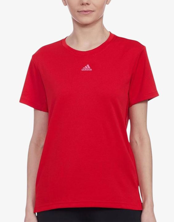 'ADIDAS Printed Round Neck Tee Red