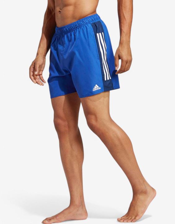 'ADIDAS Short Length Colorblock 3-Stripes Swim Shorts Blue