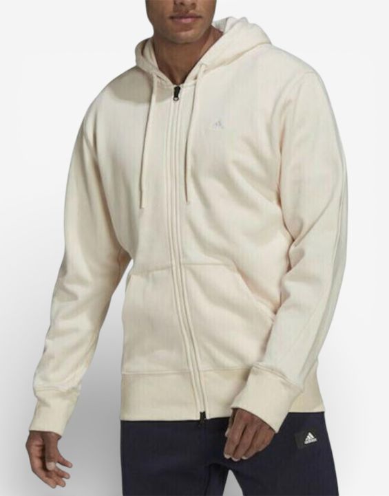 'ADIDAS Sportswear Comfy & Chill Full Zip Hoodie Beige
