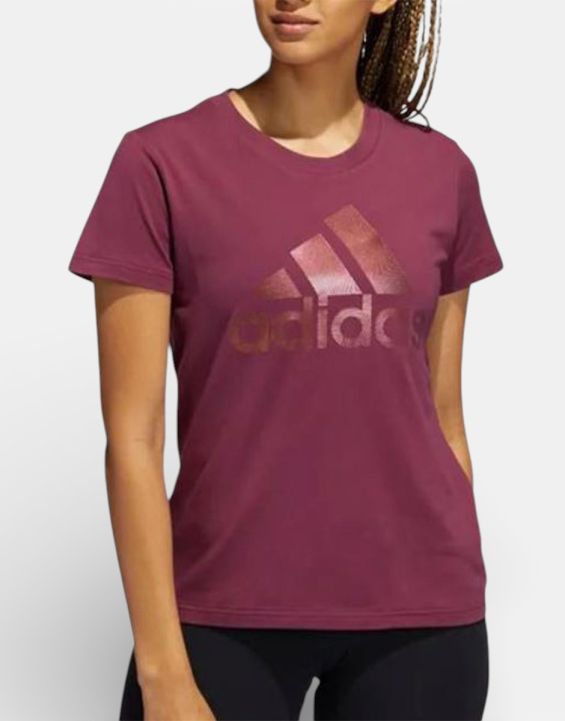 'ADIDAS Sportswear Holiday Graphic Short Sleeve Tee Burgundy