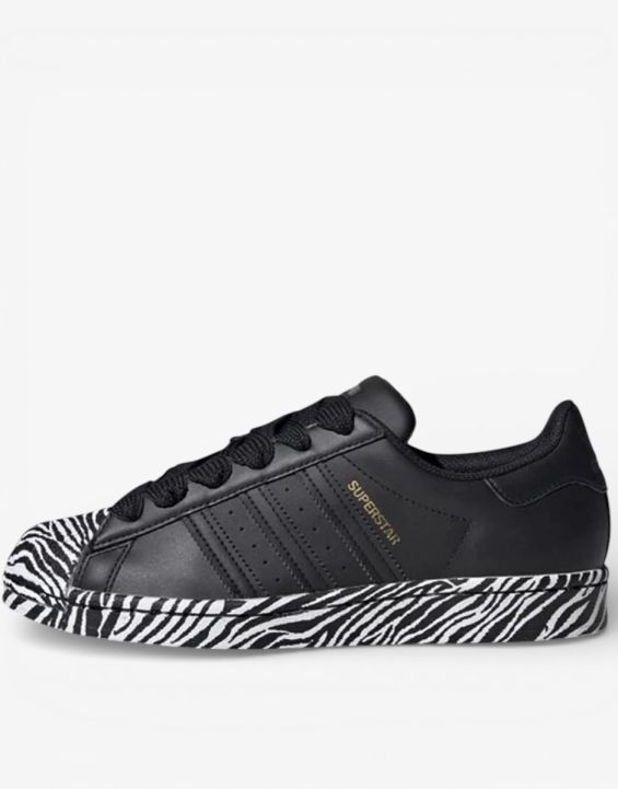 'ADIDAS Superstar Zebra Print Shoes Black