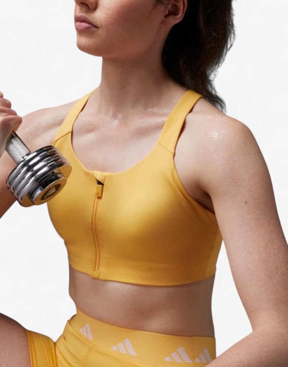 'ADIDAS Tailored Impact Luxe High-Support Zip Bra Yellow 'ADIDAS Tailored Impact Luxe High-Support Zip Bra Yellow