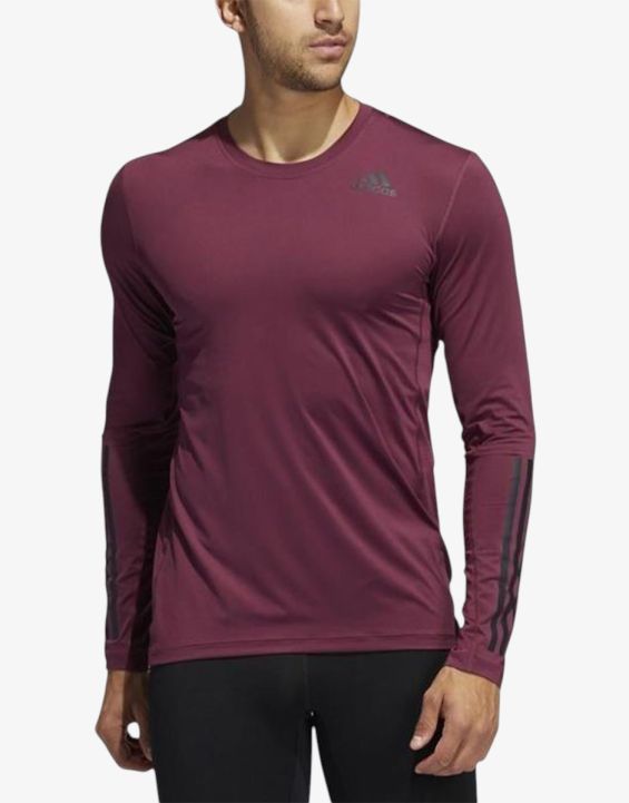 'ADIDAS Techfit 3-Stripes Fitted Long Sleeve Top Purple