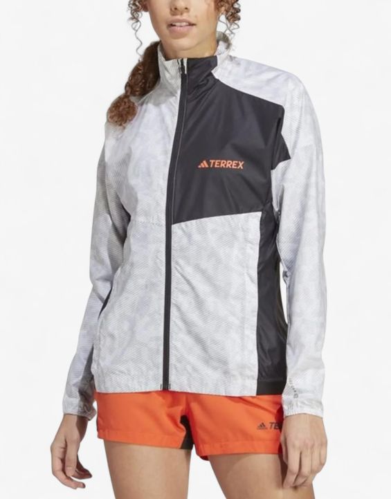 'ADIDAS Terrex Trail Running Wind Jacket White/Grey 'ADIDAS Terrex Trail Running Wind Jacket White/Grey