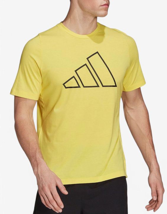 'ADIDAS Train Icons 3-Bar Training Tee Yellow