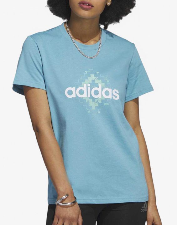 'ADIDAS Woven Sports Tee Blue 'ADIDAS Woven Sports Tee Blue