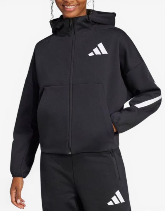 'ADIDAS Z.N.E. Full-Zip Hoodie Black/White