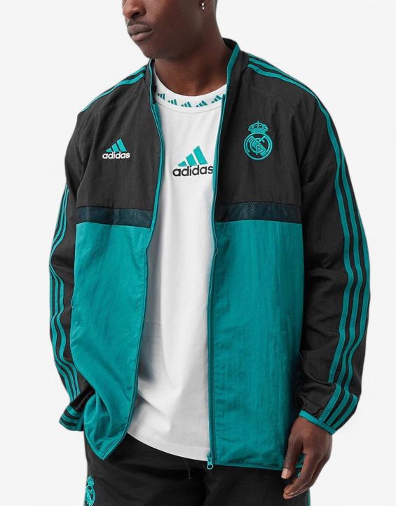 'ADIDAS x Real Madrid Icons Woven Jacket Black/Turquoise