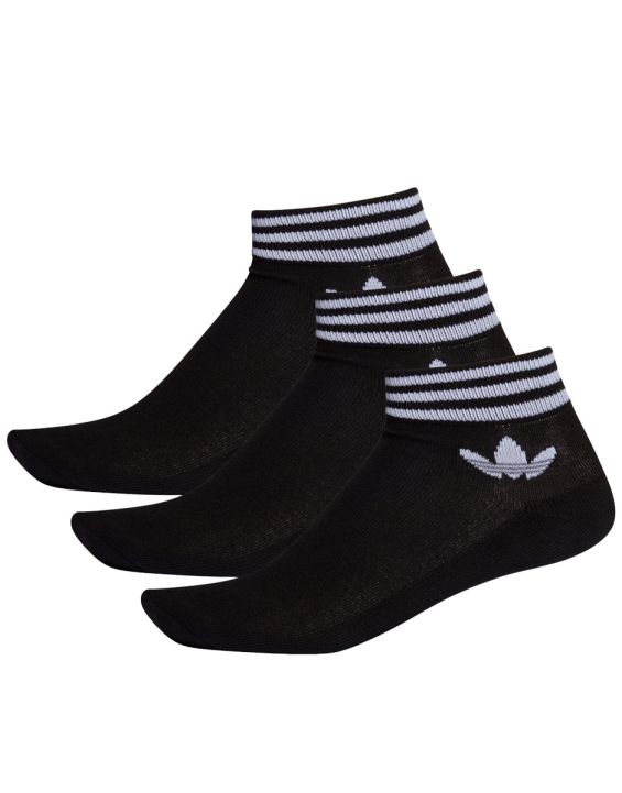 'ADIDAS 3 Pairs Trefoil Ankle Socks Black