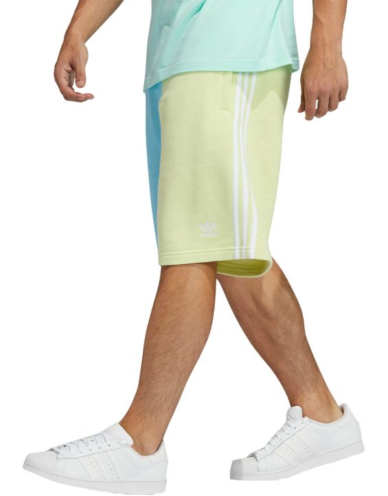 'ADIDAS Blocked 3-Stripes Shorts Blue/Yellow