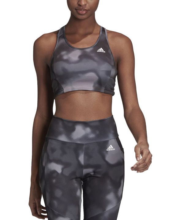 'ADIDAS Designed to Move Allover Print Bra Top Black
