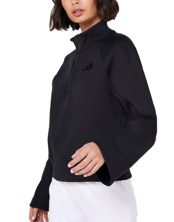 'ADIDAS Embroidered Graphic Crew Sweatshirt Black