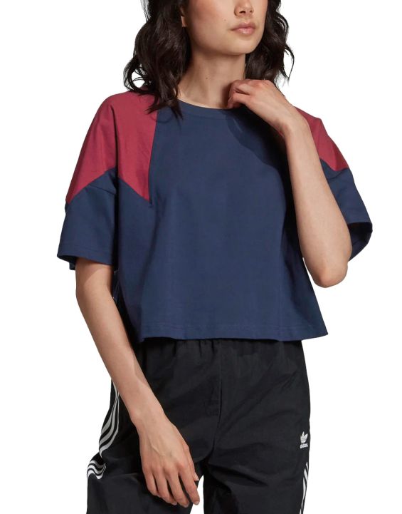 'ADIDAS Large Logo Tee Navy/Red