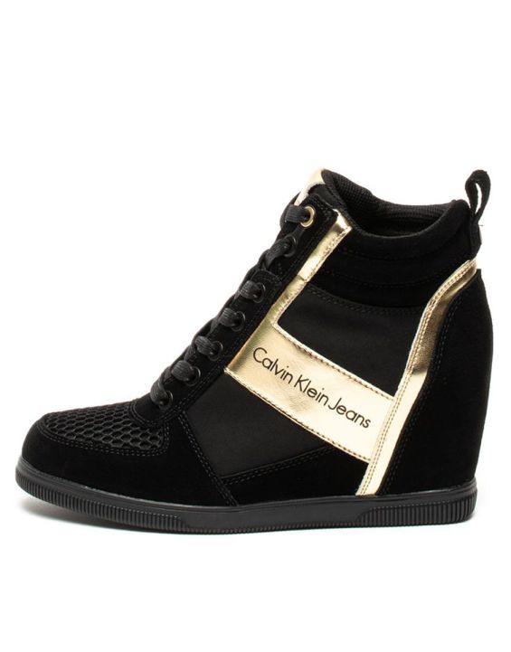 'CALVIN KLEIN Beth High Top Wedge Black
