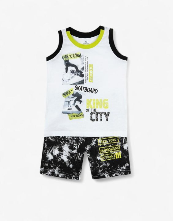 'CHICCO Boys Shorts And Tank Set White/Multi
