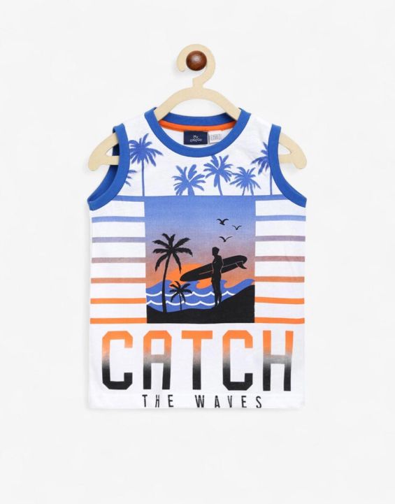 'CHICCO Boys Tank White Printed