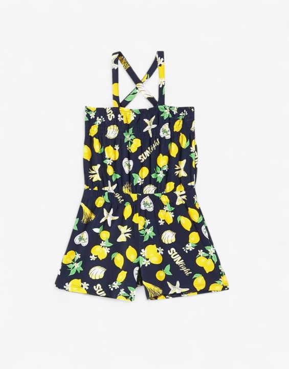'CHICCO Girls Short Dungarees Blue Printed