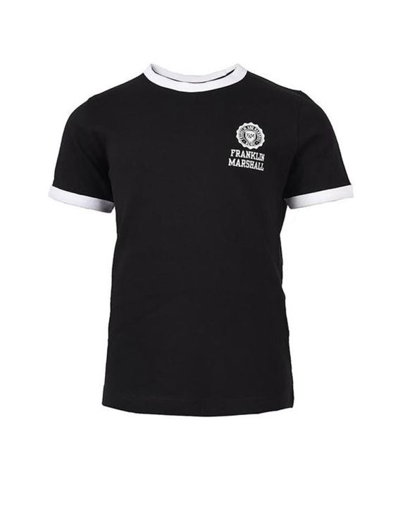 'FRANKLIN AND MARSHALL Retro Logo Ringer Black