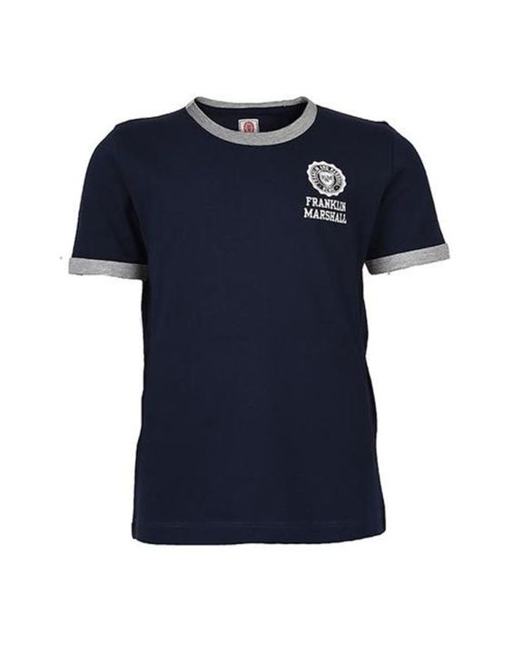 'FRANKLIN AND MARSHALL Retro Logo Ringer Navy