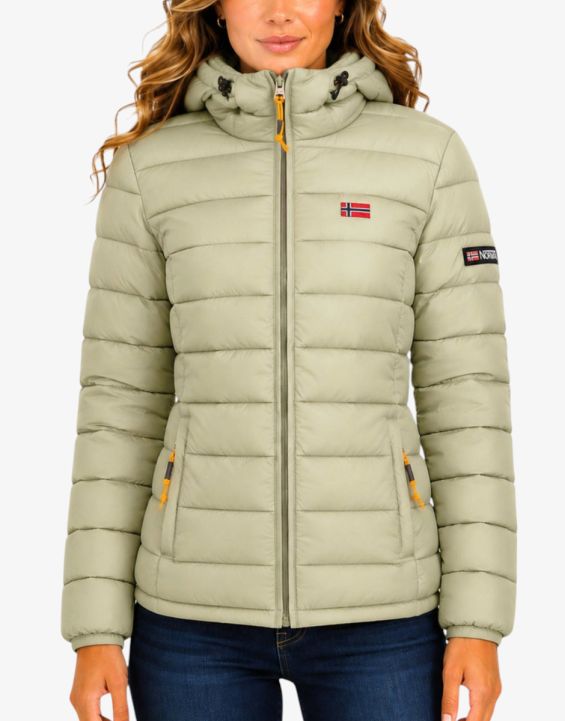 GEOGRAPHICAL NORWAY Atikolor Puffer Hoodie Jacket Sage