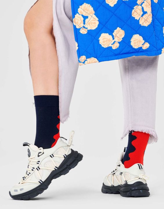 HAPPY SOCKS Wave Sock Black/Red - 3