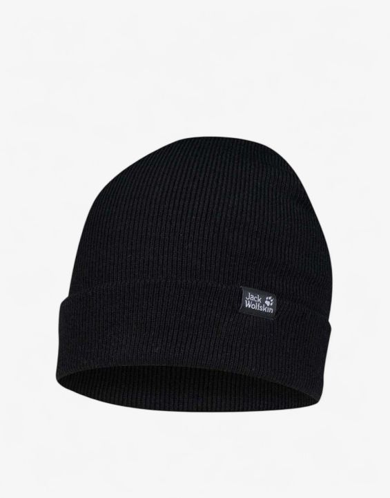 'JACK WOLFSKIN Ribbed Beanie Black