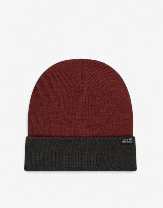 'JACK WOLFSKIN Ribbed Beanie Red