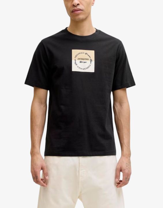 JACK&JONES Jorcatskills Square Branding Tee SSCN LN Black