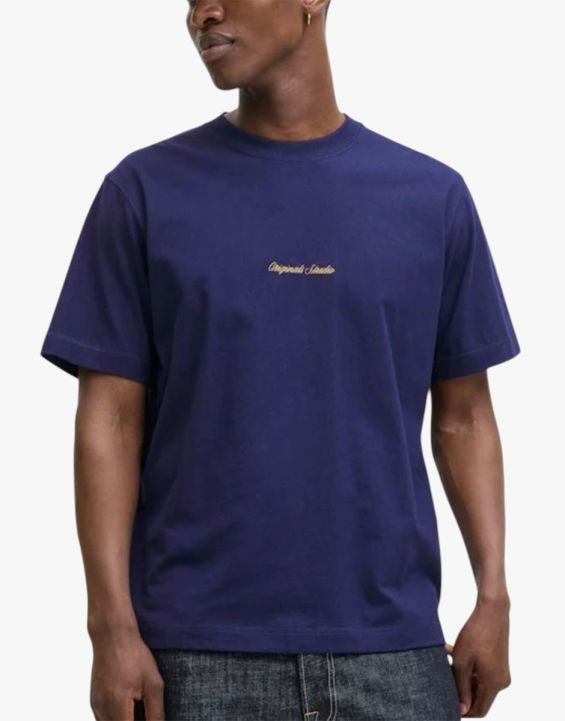 JACK&JONES Jornorrebro EMB Tee SS Crew Neck Noos Blue
