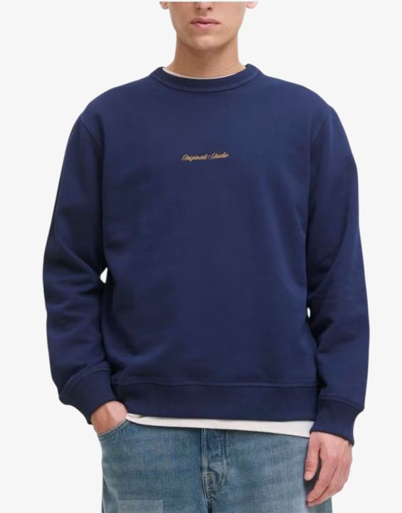 'JACK&JONES Jornorrebro Emb Sweat Crew Noos Ocean Cavern