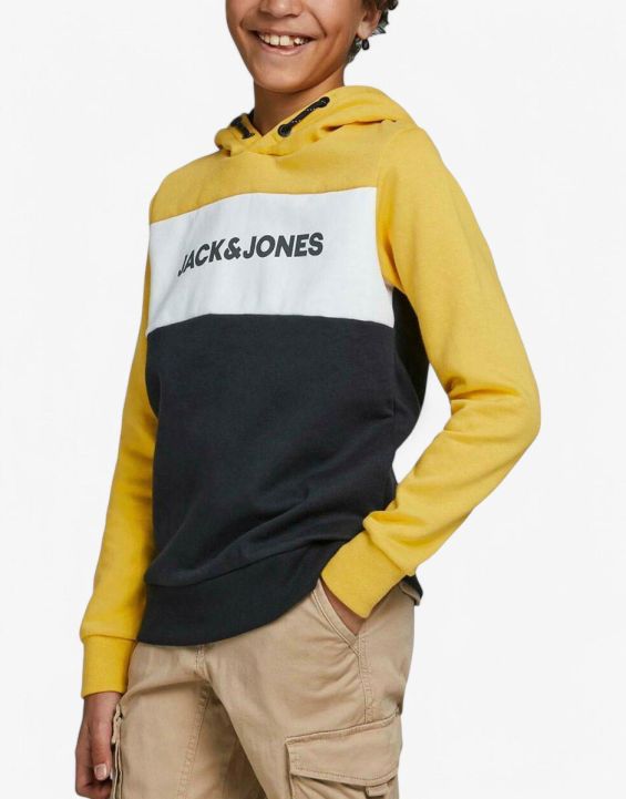 'JACK&JONES Logo Blocking Hoodie Yellow/Black