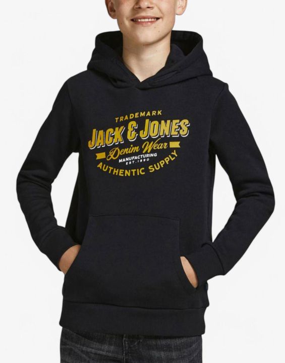 'JACK&JONES Logo Hoodie Black Jr