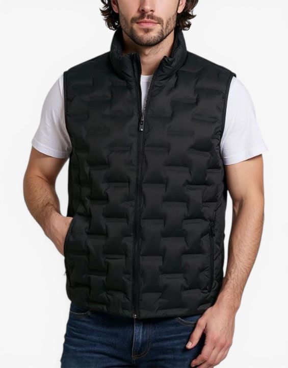 'JACK&JONES Quilted Sleeveless Vest Black
