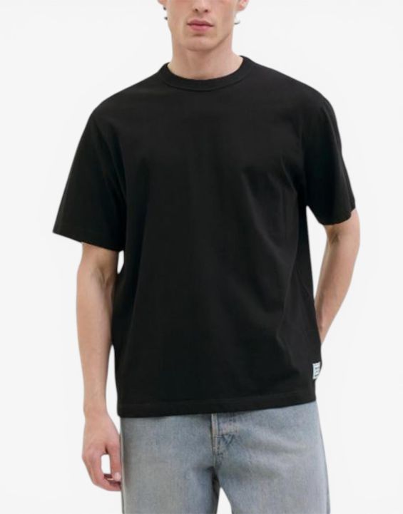 'JACK&JONES Relaxed Fit Crew Tee Black