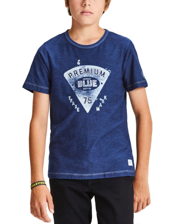 'JACK&JONES Boy's Logo Print T-Shirt Dark Blue