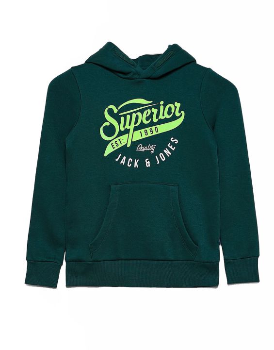 'JACK&JONES Logo Drawstring Hoodie Green