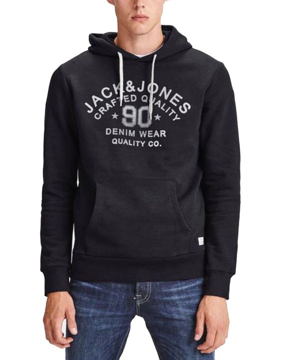 'JACK&JONES Logo Hoodie Black