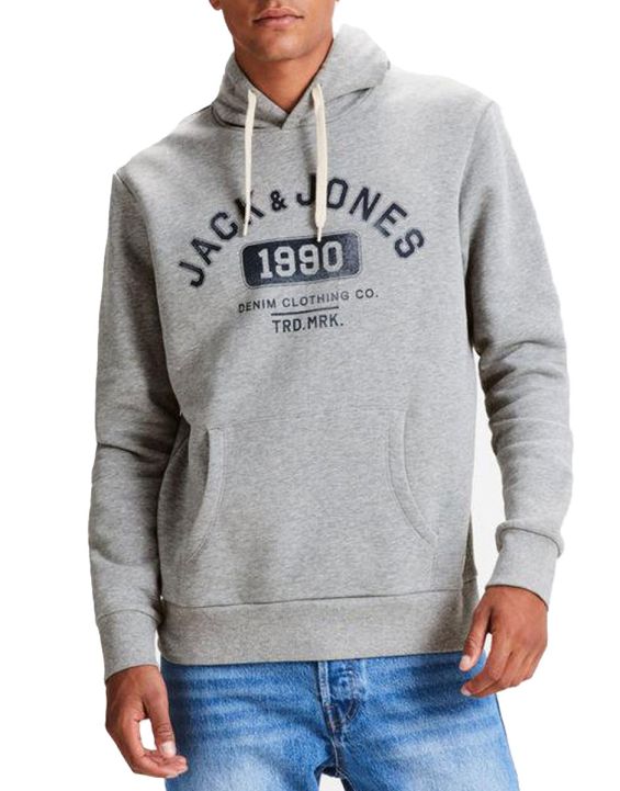 'JACK&JONES Logo Hoodie Grey