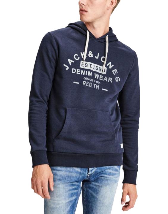 'JACK&JONES Logo Hoodie Navy