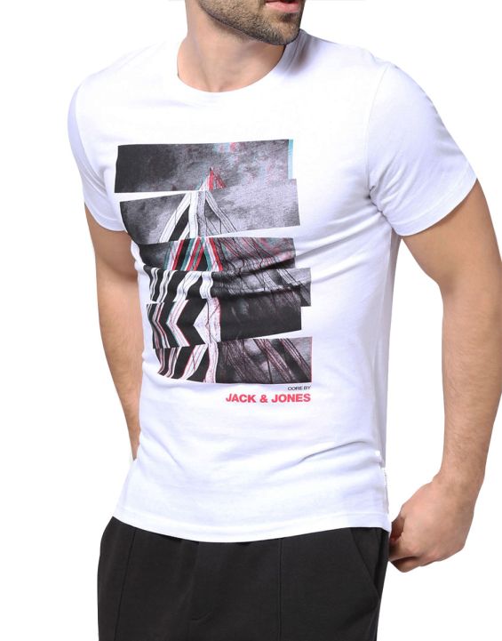 'JACK&JONES Hunter Printed Tee White