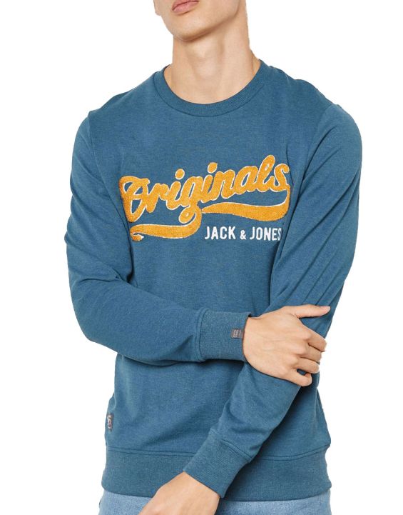 'JACK&JONES Varsity Printed Sweatshirt Blue