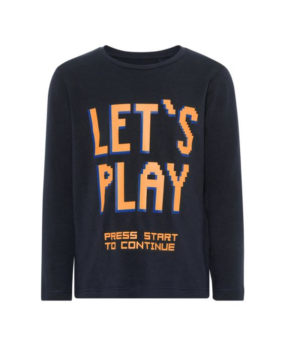 'NAME IT Cool Printed Long Sleeved Blouse Navy